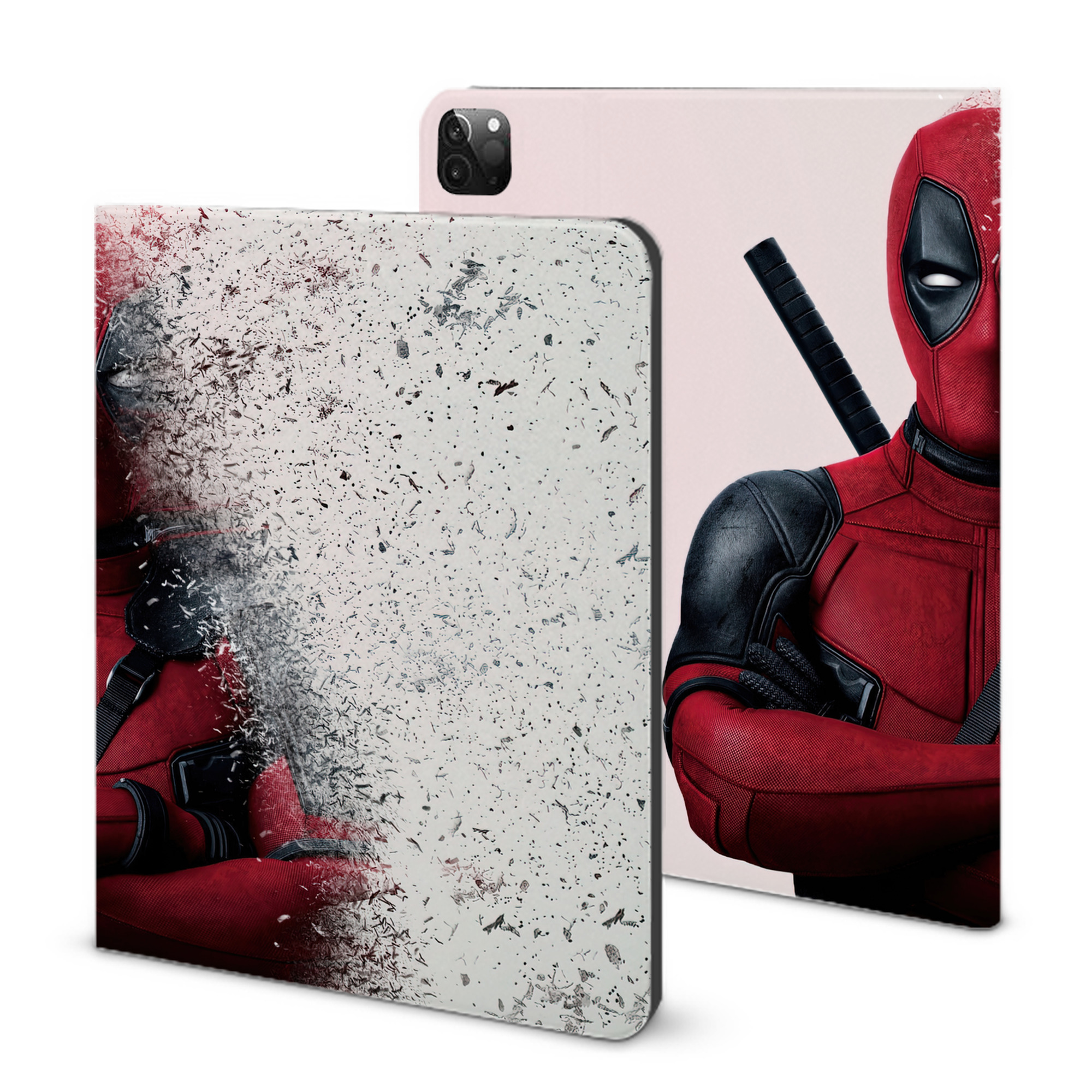 （画像用） Deadpool デッドプール IPadケース ペンホルダー付き ブックスタイルデザイン